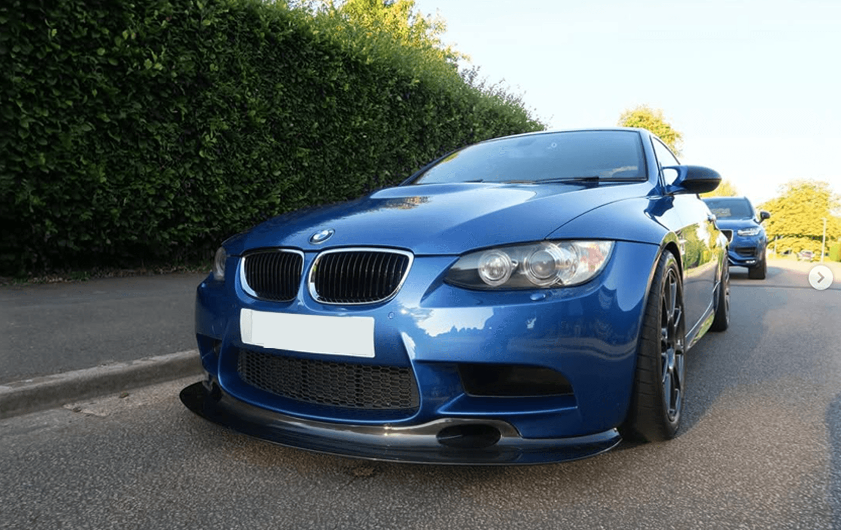 Blue BMW M3 front